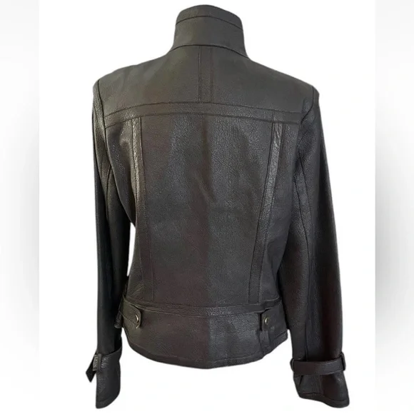 Calvin Klein Leather Moto Jacket Small - Picture 2 of 12